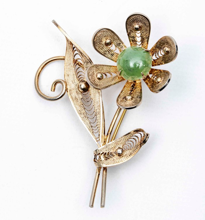 Vintage Filigree Brooch- Sterling- 7.9 G