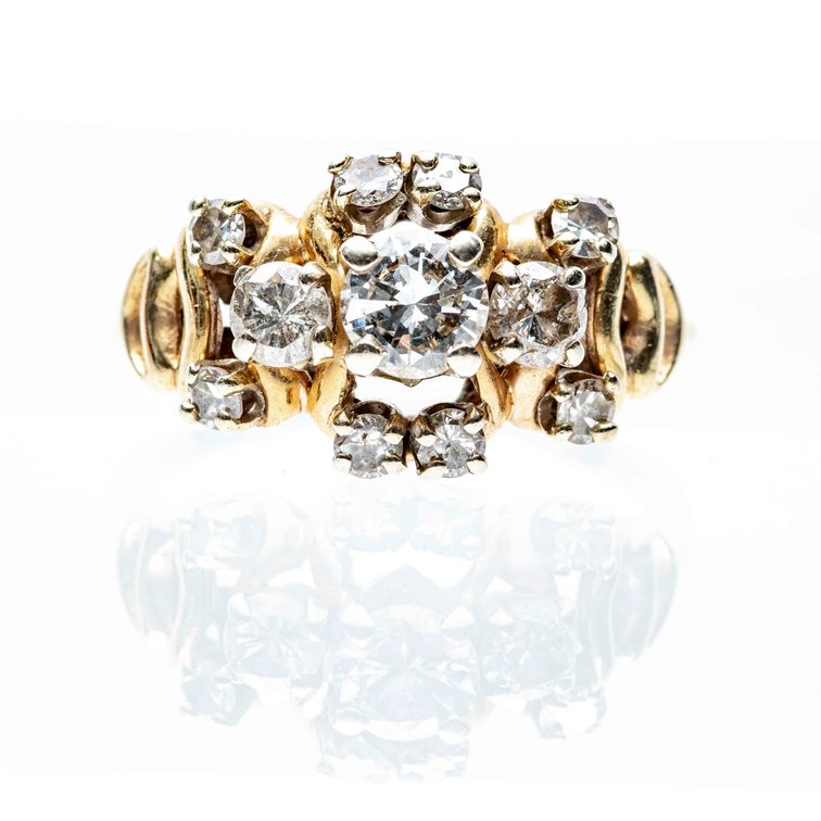 14K Gold & Diamond Ring- 4.3 G