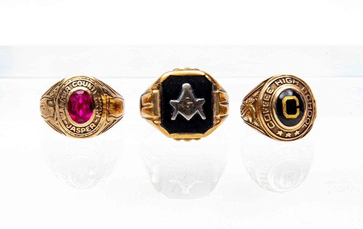 Three-10K Gold Class Rings- 16.2 G