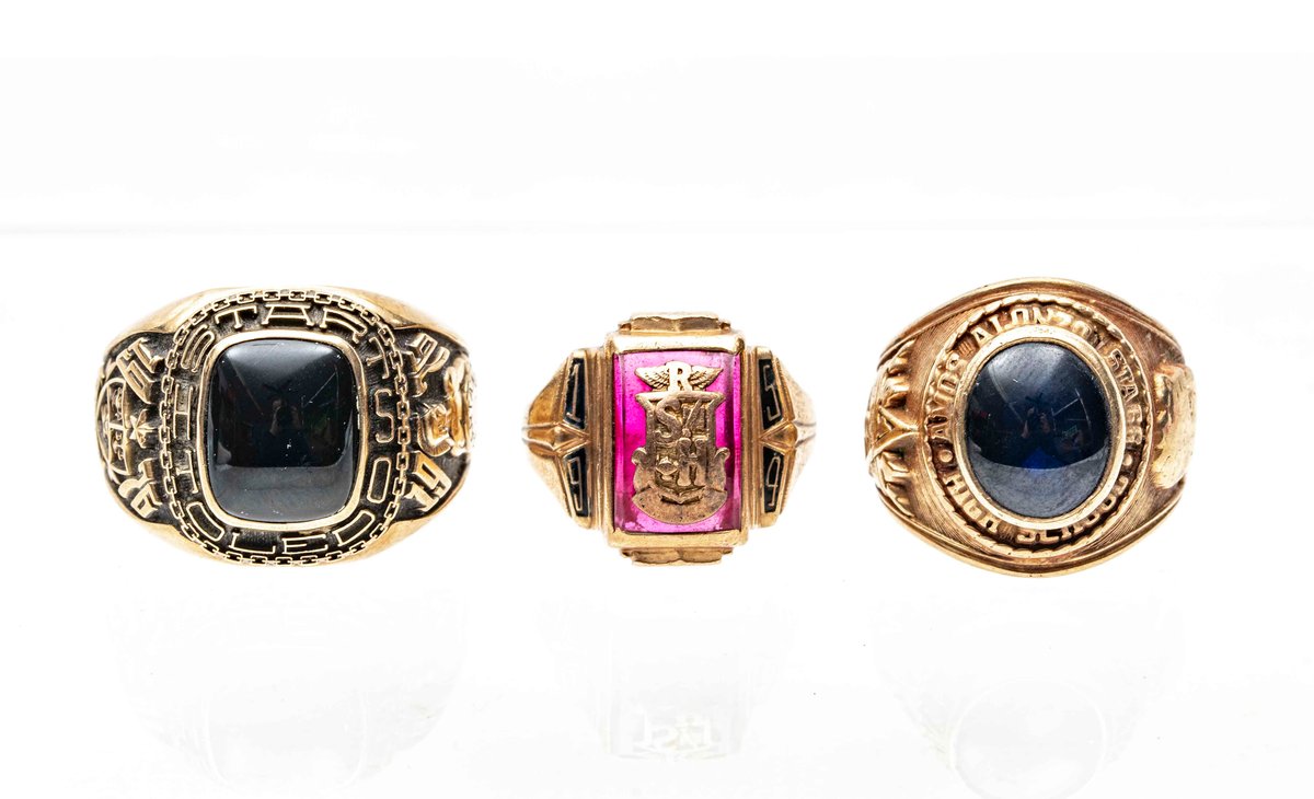 Three- 10K Gold Class Rings- 32.5 G