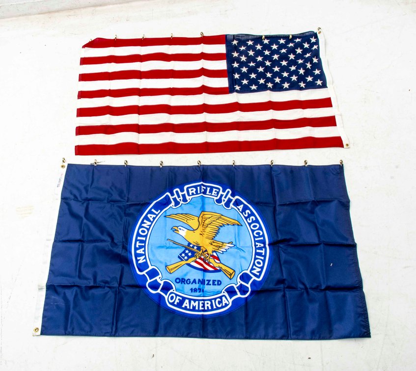 50 Star US and NRA Flags