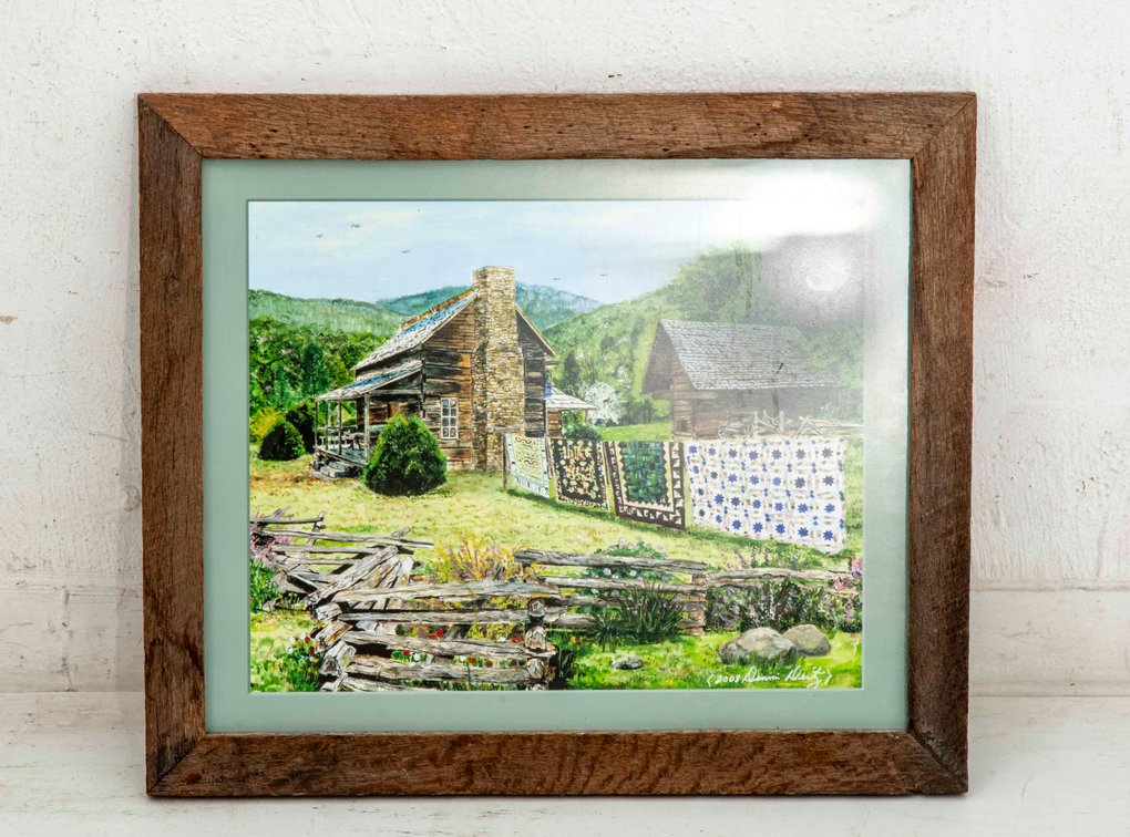 2008 Dennis Deitz Appalachian Homestead Watercolor