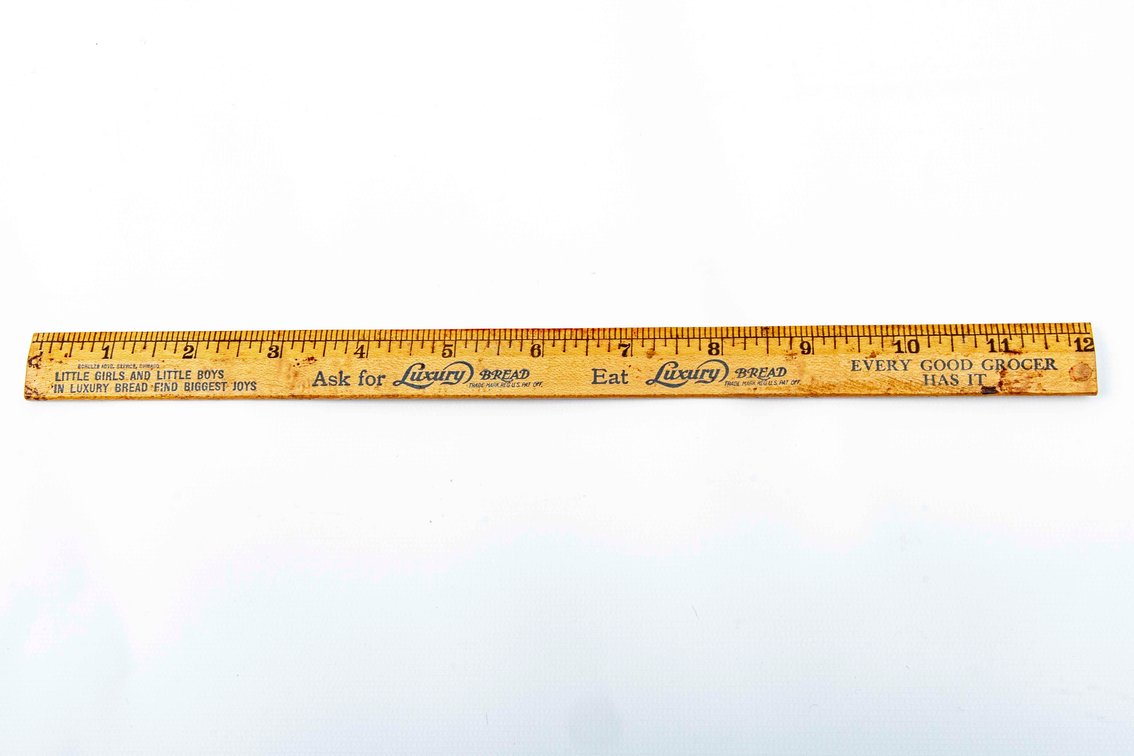 Mid Century Luxury Bread Advertising Wooden Ruler