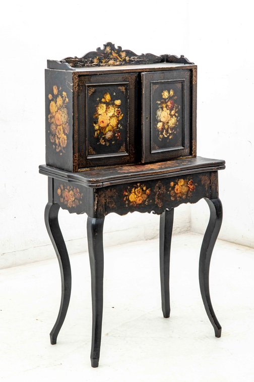 Stunning Antique Ladys Writing Desk w/Orig Velvet