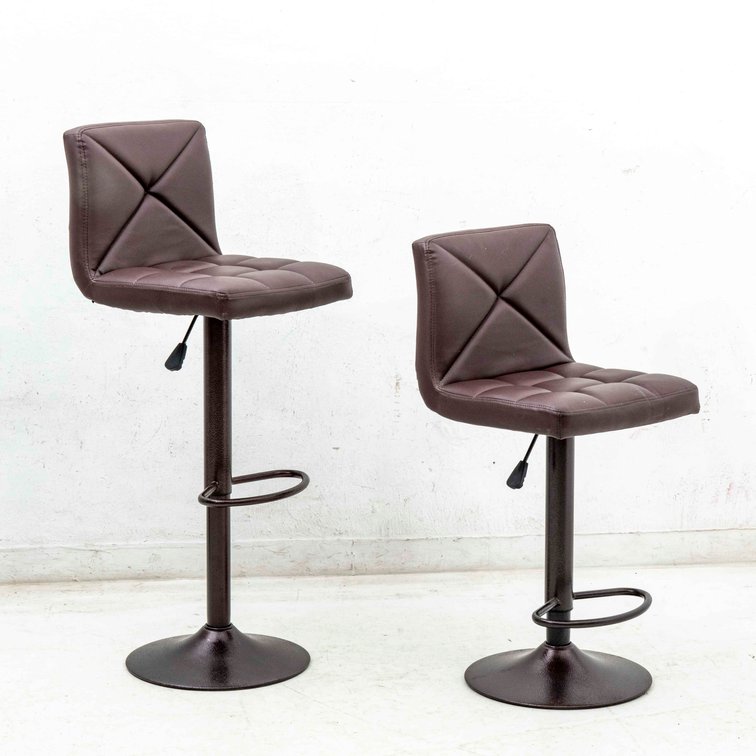 Pair Adjustable Height Swivel Bar / Counter Stools