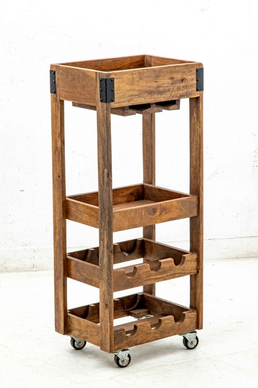 Rolling Wood Wine Rack or Bar