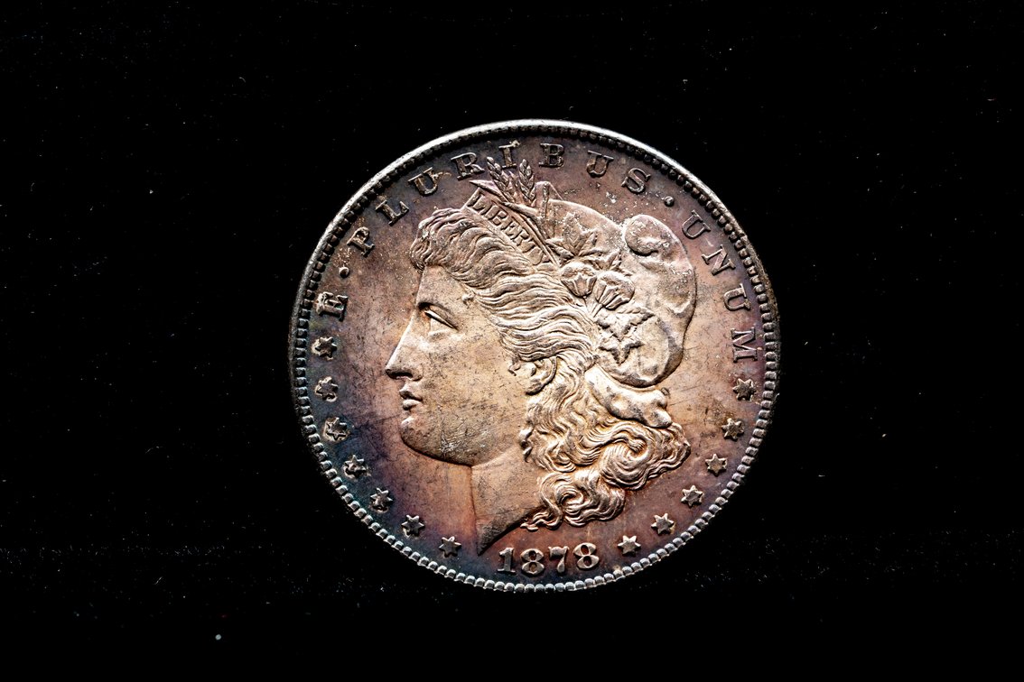 1878S Morgan Silver Dollar with Edge Toning
