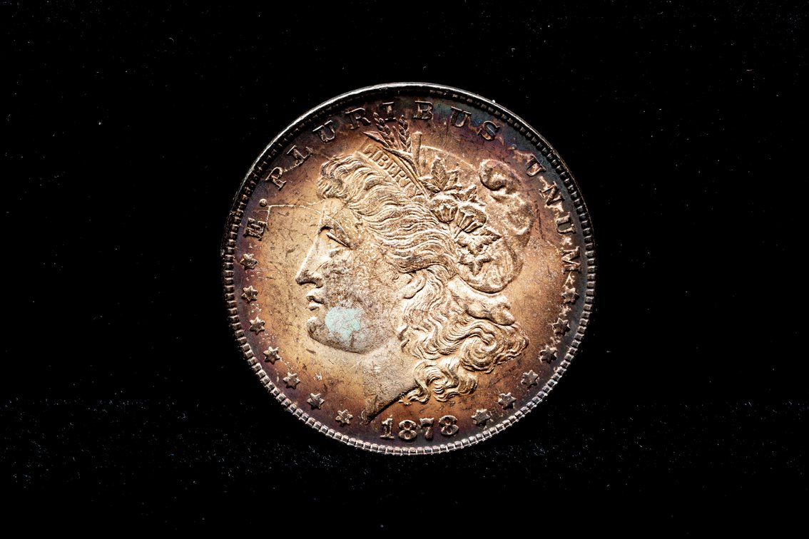 1878 Morgan Silver Dollar with Edge Toning