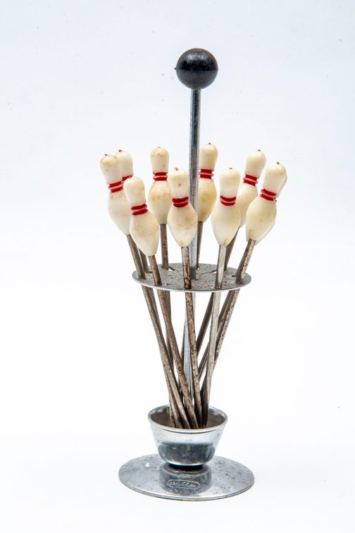 Vintage Bowling Pin Cocktail Appetizer Skewers