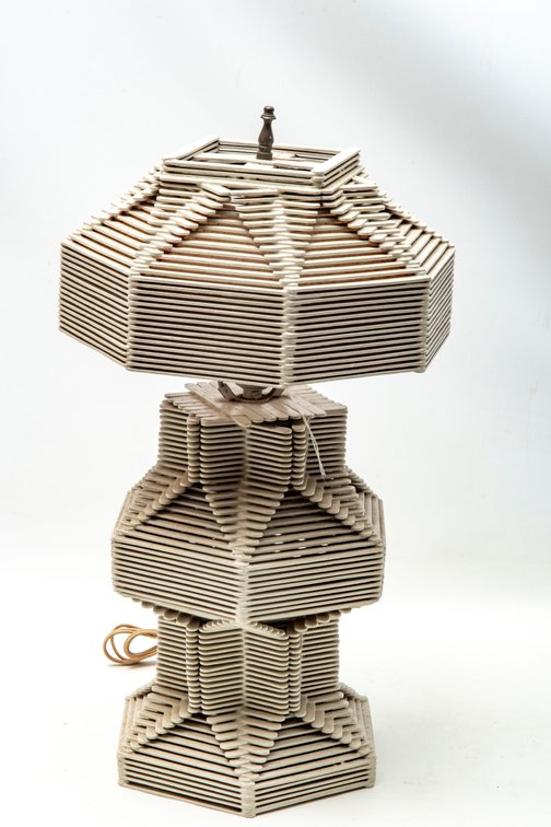 Vintage Popsicle Stick Lamp