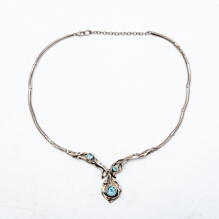 Hagit Gorali Sterling Statement Necklace w/ Topaz