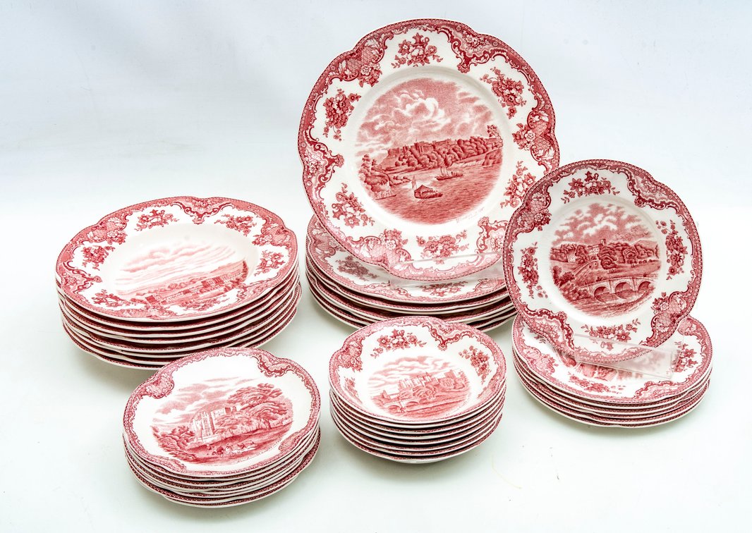 39 Pc. Old Britain Castles Pink by Johnson Bros