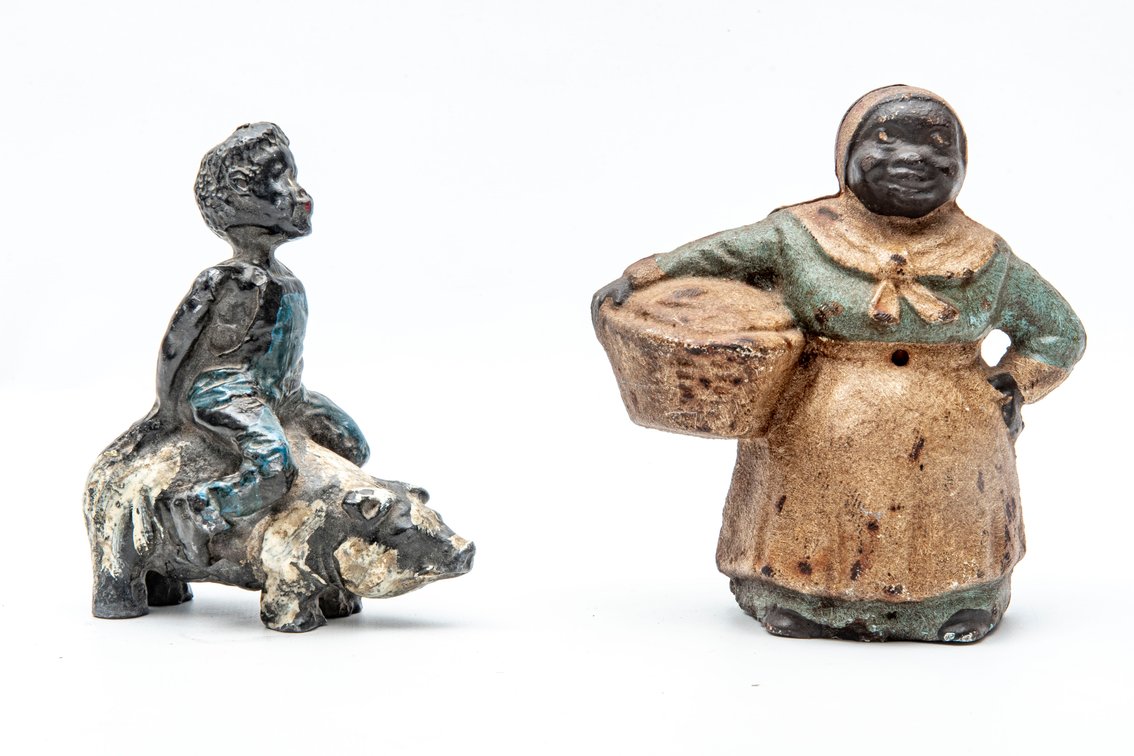 African Americana Cast Iron- Bank & Sculpture