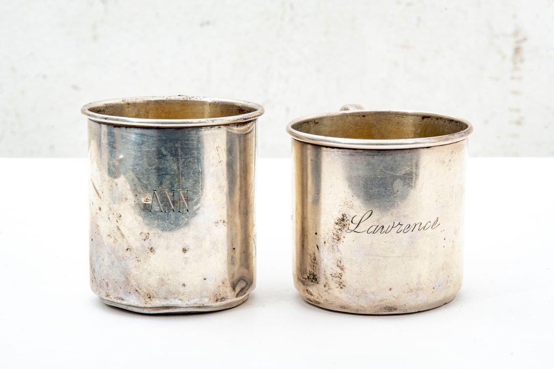 Two Sterling Children's Mugs- 156.5 Grams