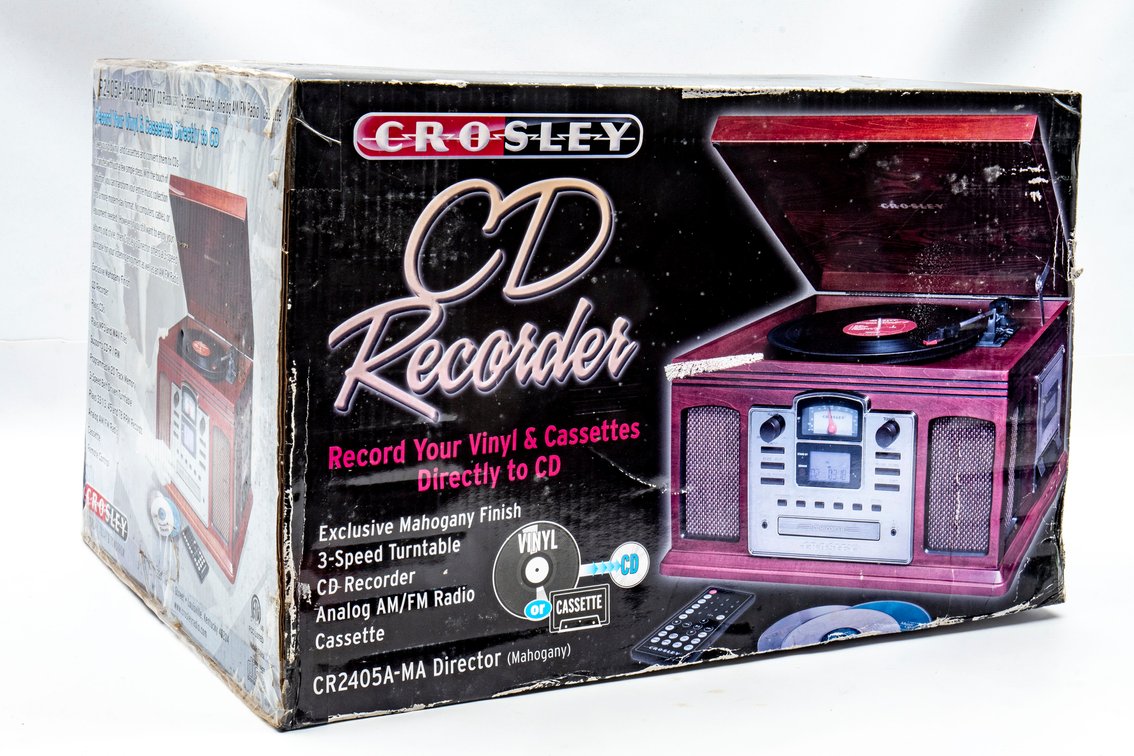 Crosley- CD Recorder, Record, Tape & CD Player-NIB