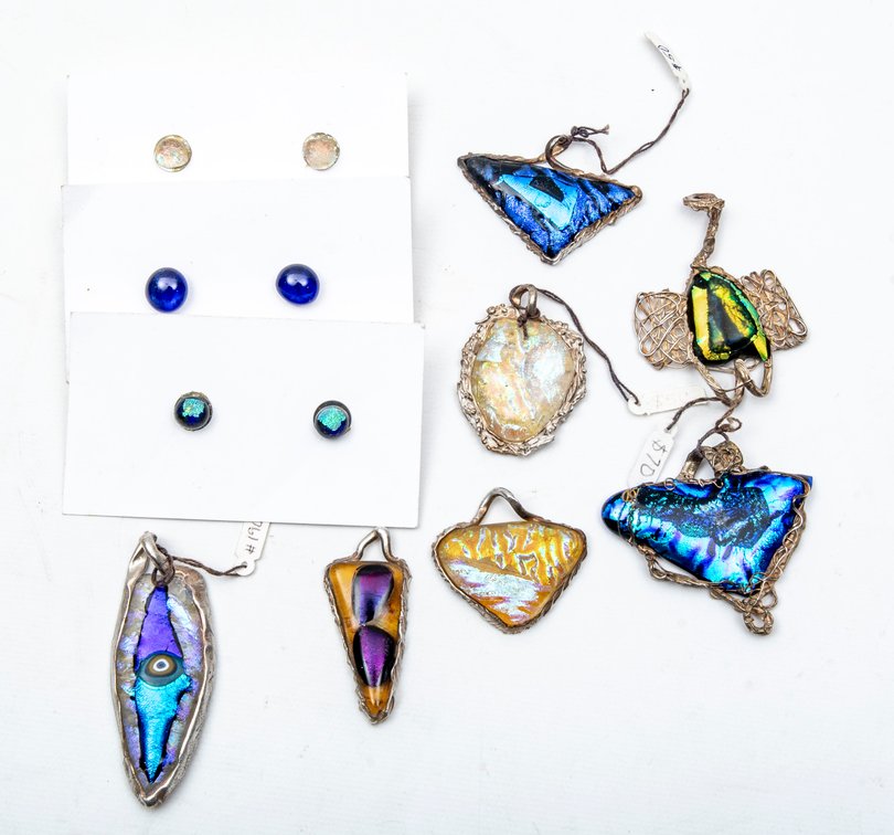 #1- Handmade Glass & Silver Pendants & Earrings