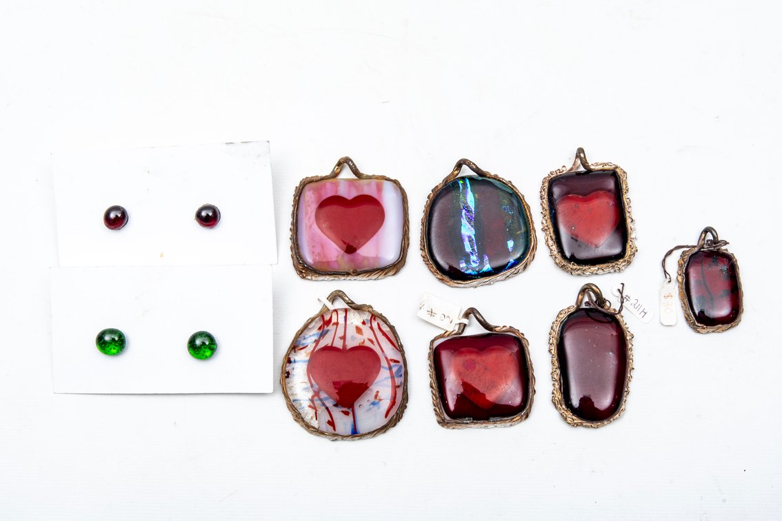 #3- Handmade Glass & Silver Pendants & Earrings