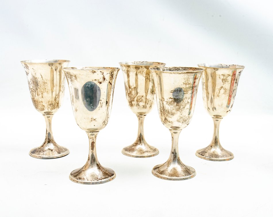 Five Sterling Goblets-Manchester- 605 G