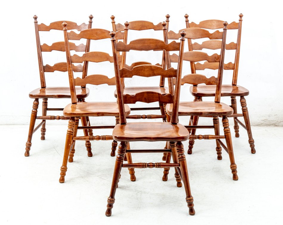 6 Tell City Rock Maple Ladderback Dining Chairs