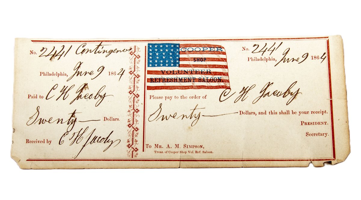 1864 Cooper Shop Volunteer Saloon Receipt