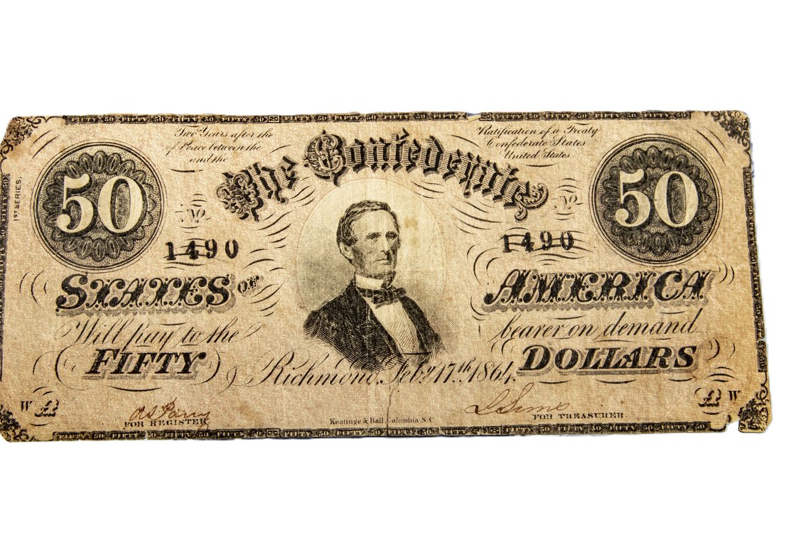 1864 Confederate States of America $50 Note