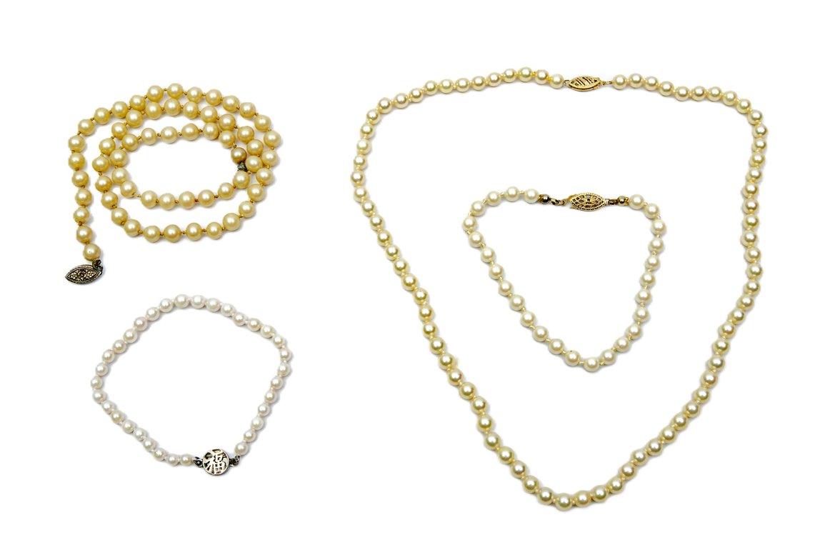 4 Pearl Necklaces & Bracelets- 14K & Sterling