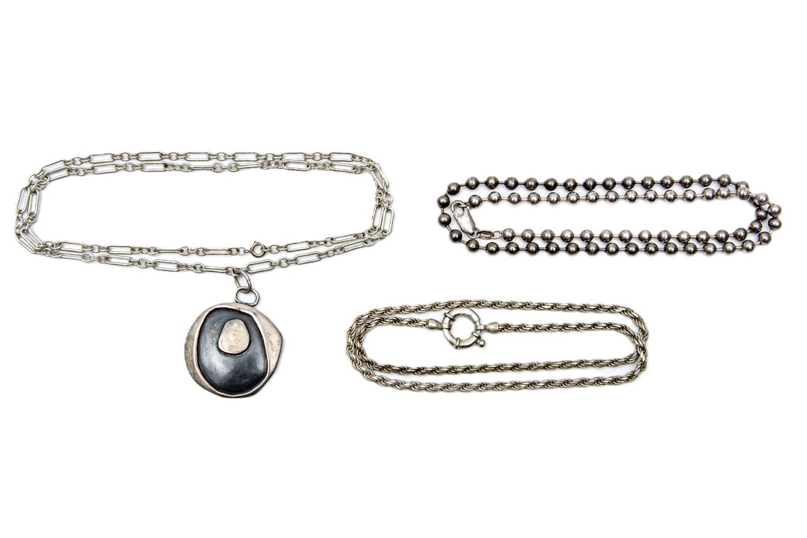 3 Sterling Chains- 69.56 Grams