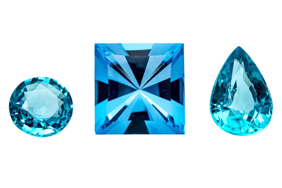 5.8 Ct Blue Topaz & Two Apatites-3.52 Ct.