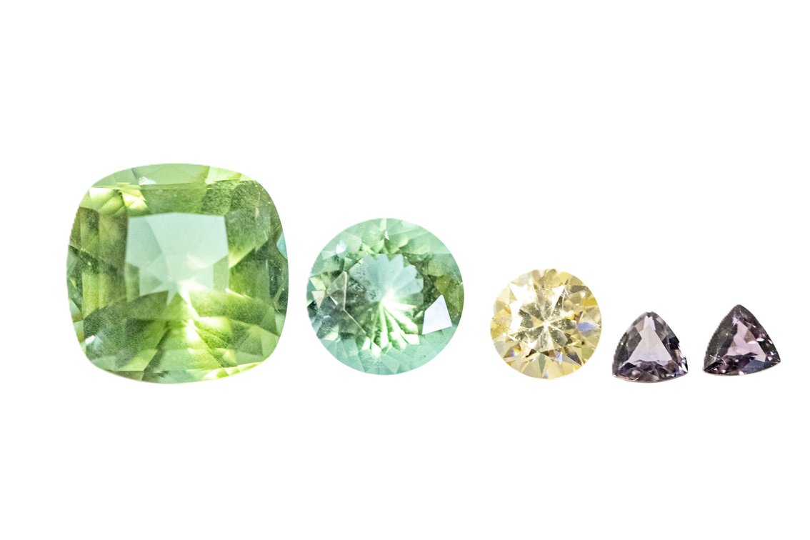 Faceted Stones- Zandrite, Titanite & Sm. Quartz