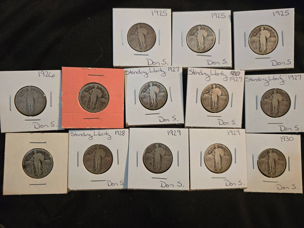 1925-1930 Standing Liberty Quarters lot (13 coins)