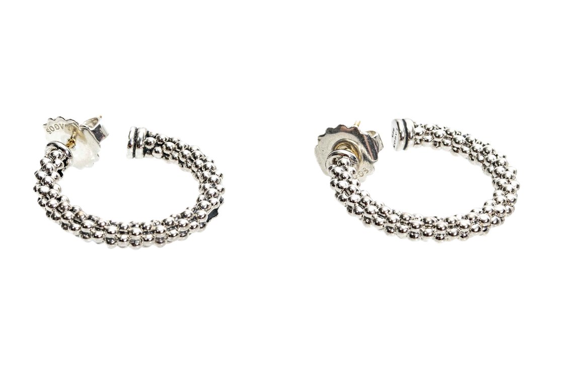 Lagos Hoop Earrings-Sterling Silver w/ 14K Posts