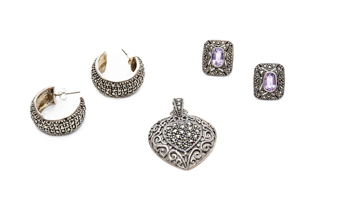 J J Sterling Pendant & Earrings & More-30.2 G