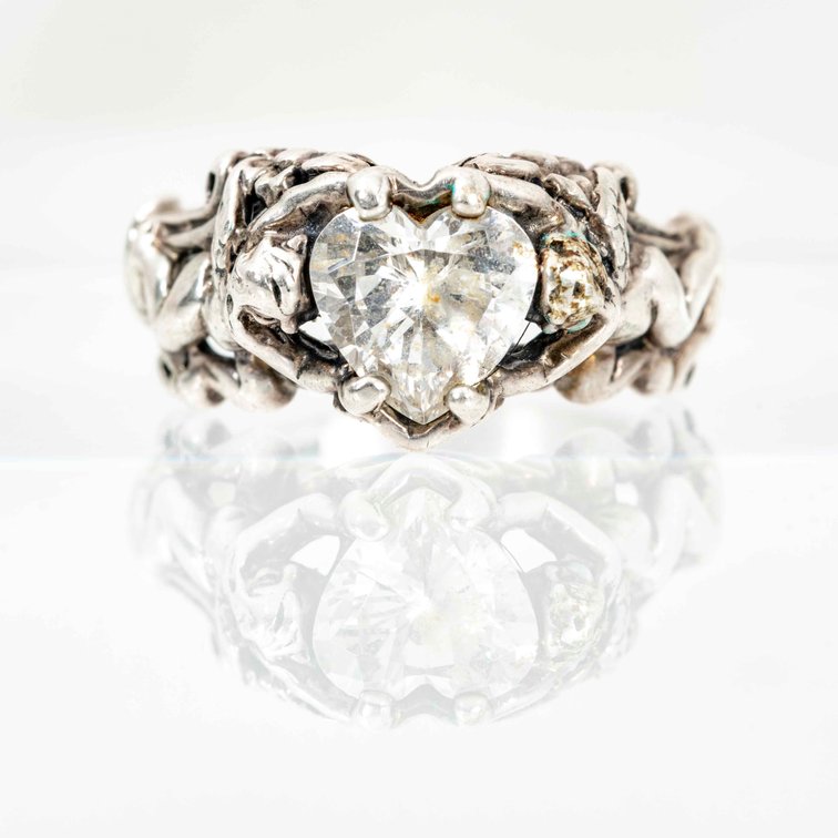 Kabana Sterling Heart & Angel Ring- 6.2 G