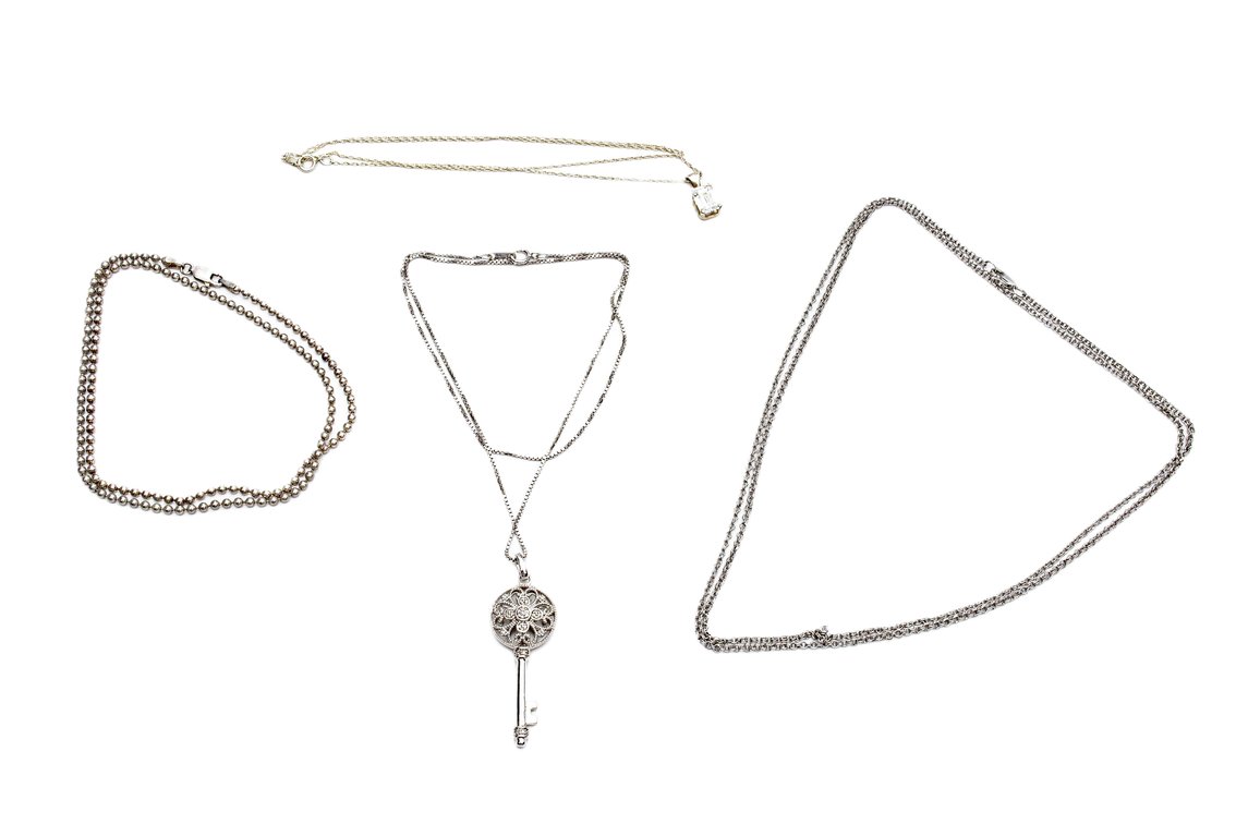 Four Sterling Chains & Pendants- 22.6 Grams