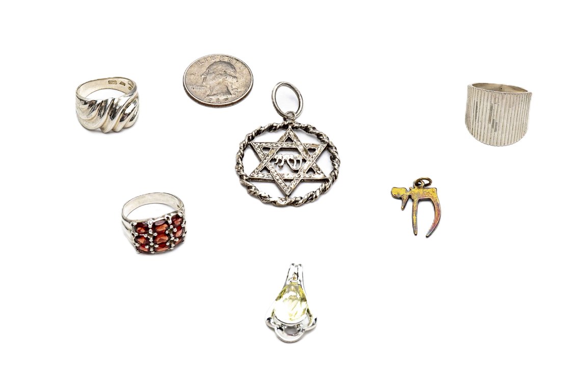 Sterling- 3 Rings & 3 Pendants- 41.3 Grams