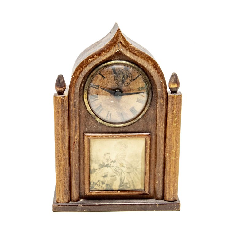 Burroughs Windup English Lancet Alarm Mantle Clock