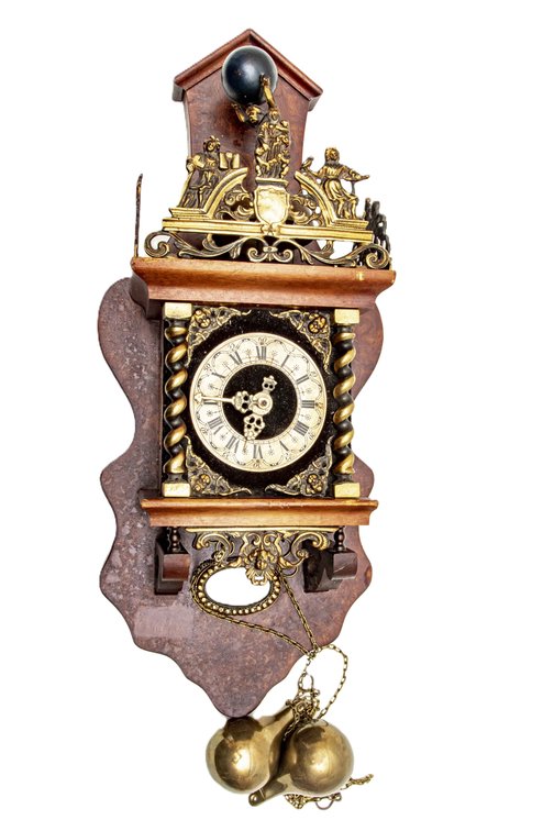 Ornate Dutch Burlwood 8 Day Wall Clock - WUBA