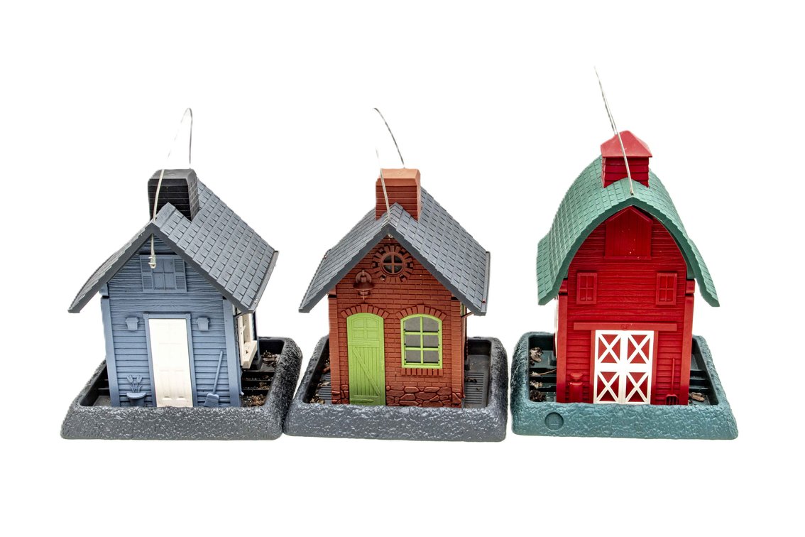 3 Bird Feeder Houses