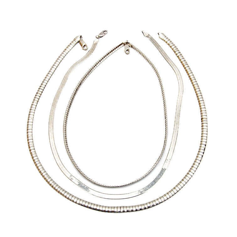 Three Sterling Necklaces- 60 G