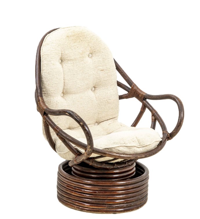 Bentwood Rattan Swivel Chair
