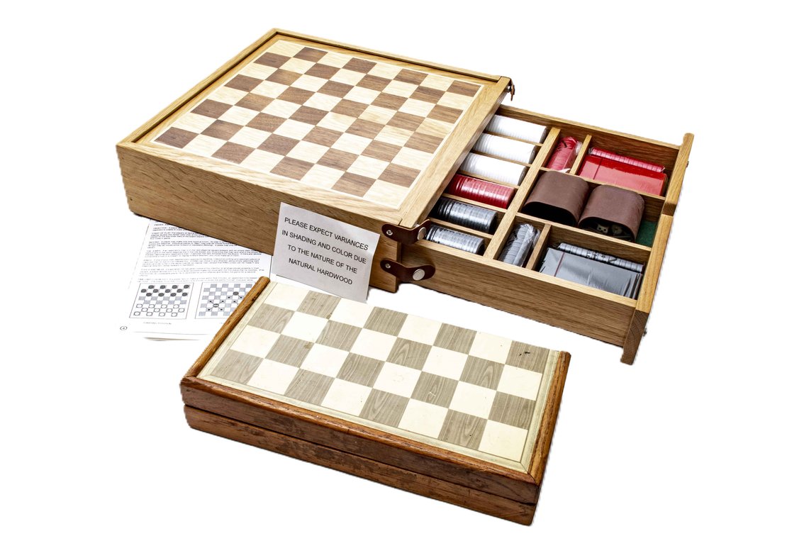 Chess Board & Checkers/Backgammon/Poker Set