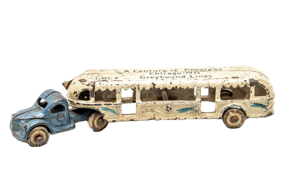 1933 Chicago World's Fair Greyhound Cast Iron Trolley