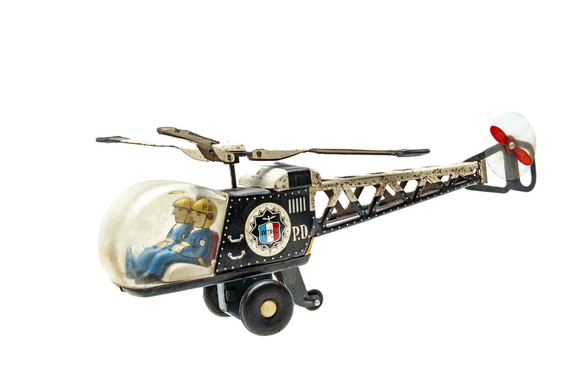 ATC Japan Tin Litho Push Police Patrol Helicopter