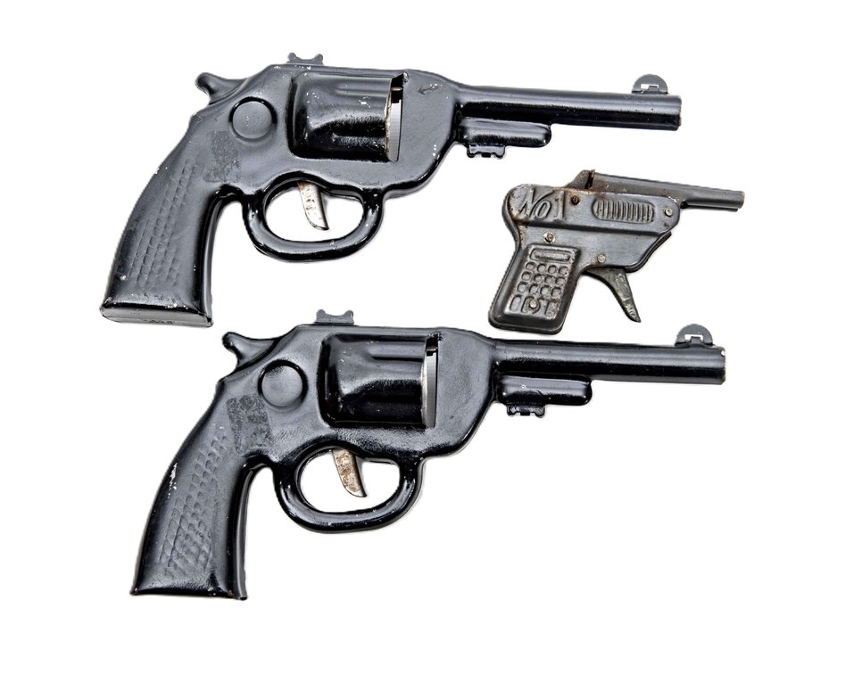 3 Vintage Metal Clicker Guns