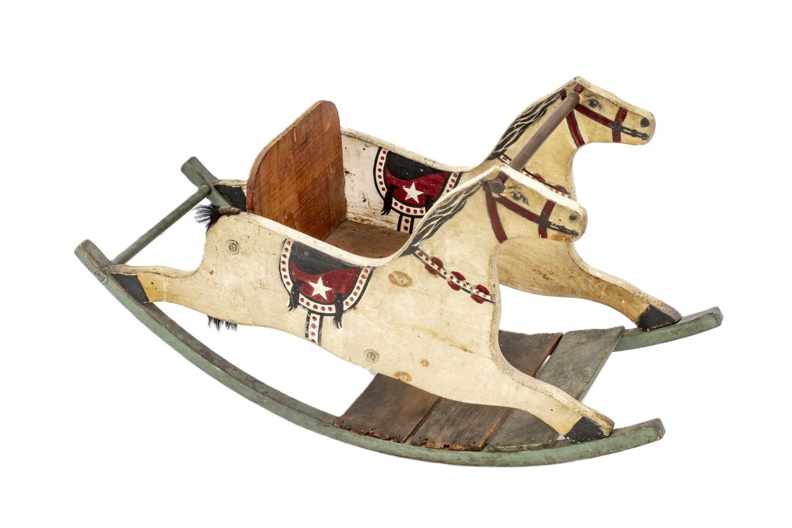 Antique Wooden Rocking Horse Chair