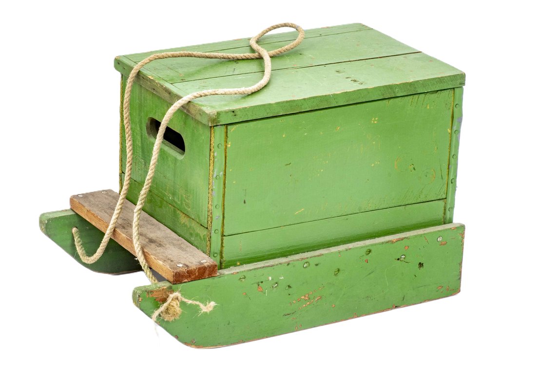 1950s Ice Fishing Sled - Crate Style