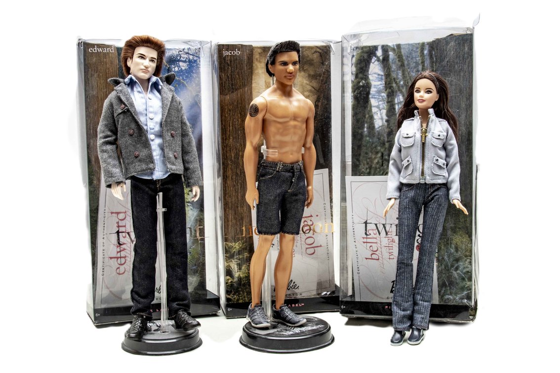 2009 Twilight Bella, Edward, & Jacob Barbie Dolls