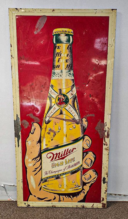 1940s Miller High Life Metal Advertising Sign