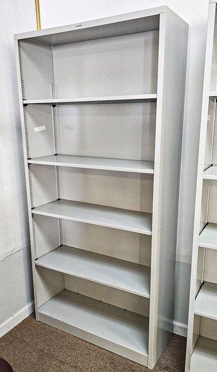 Gray HON Metal Bookcase with Adjustable Shelves