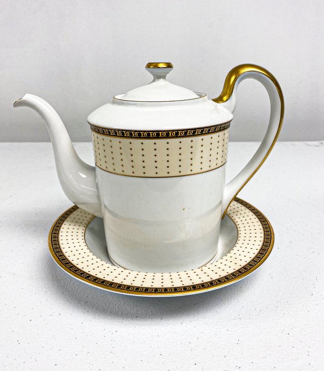 Christian Dior Dolce Vita Fine China Teapot and Matching Soup Bowl